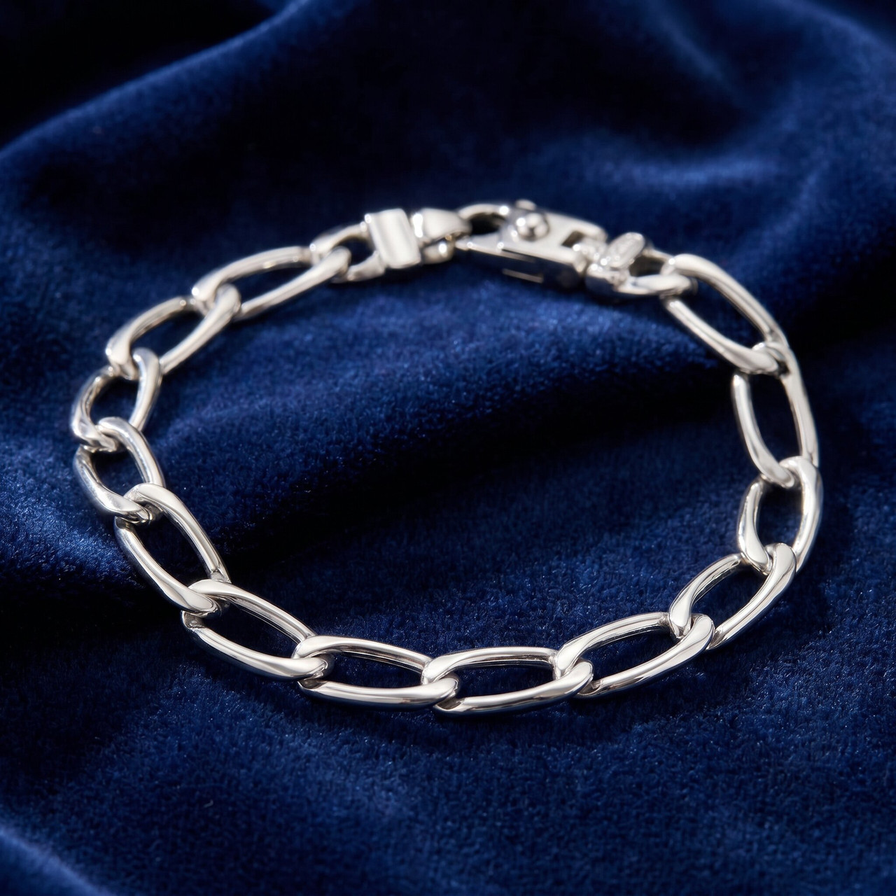 Men's Long Link Curb 14k Gold (21gram) or Platinum (34gram) 7.5mm Bracelet 8.5"