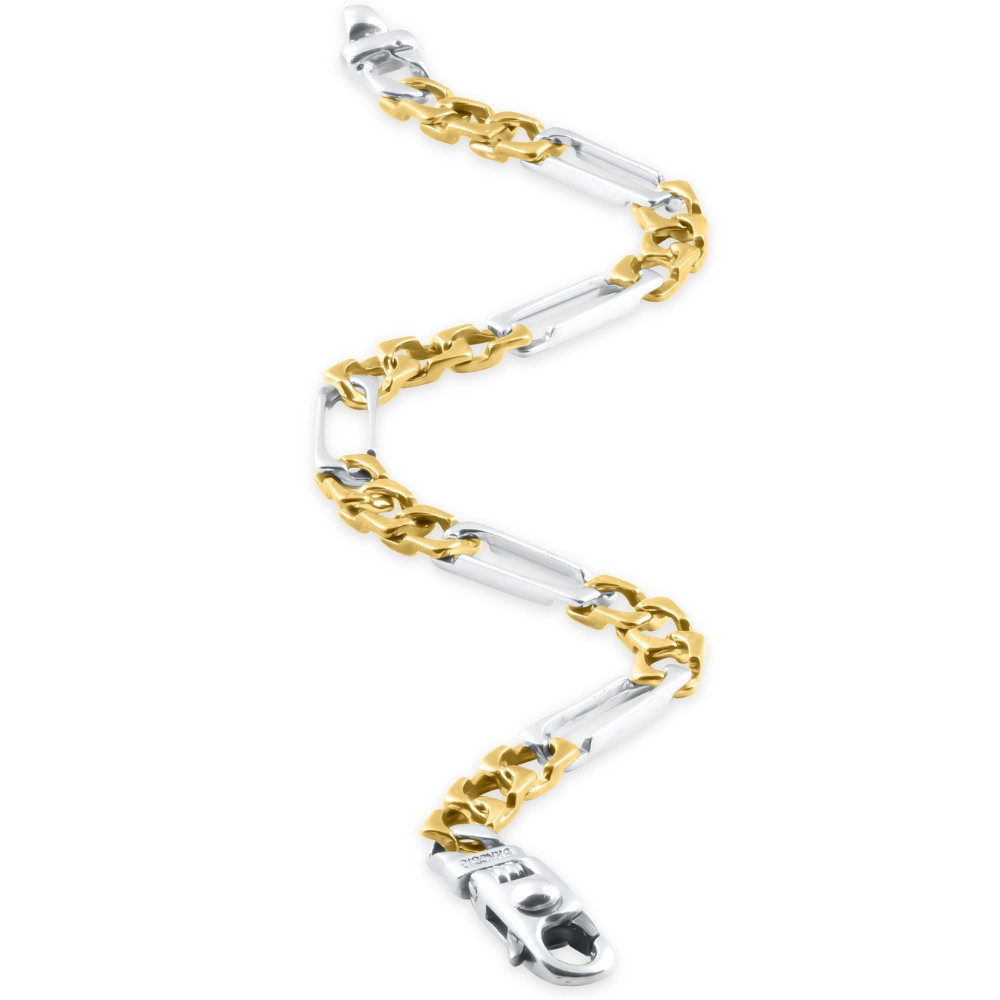 Men's Figaro Link 14k Gold (12gram) or Platinum (19gram) 5.5mm Bracelet 8"