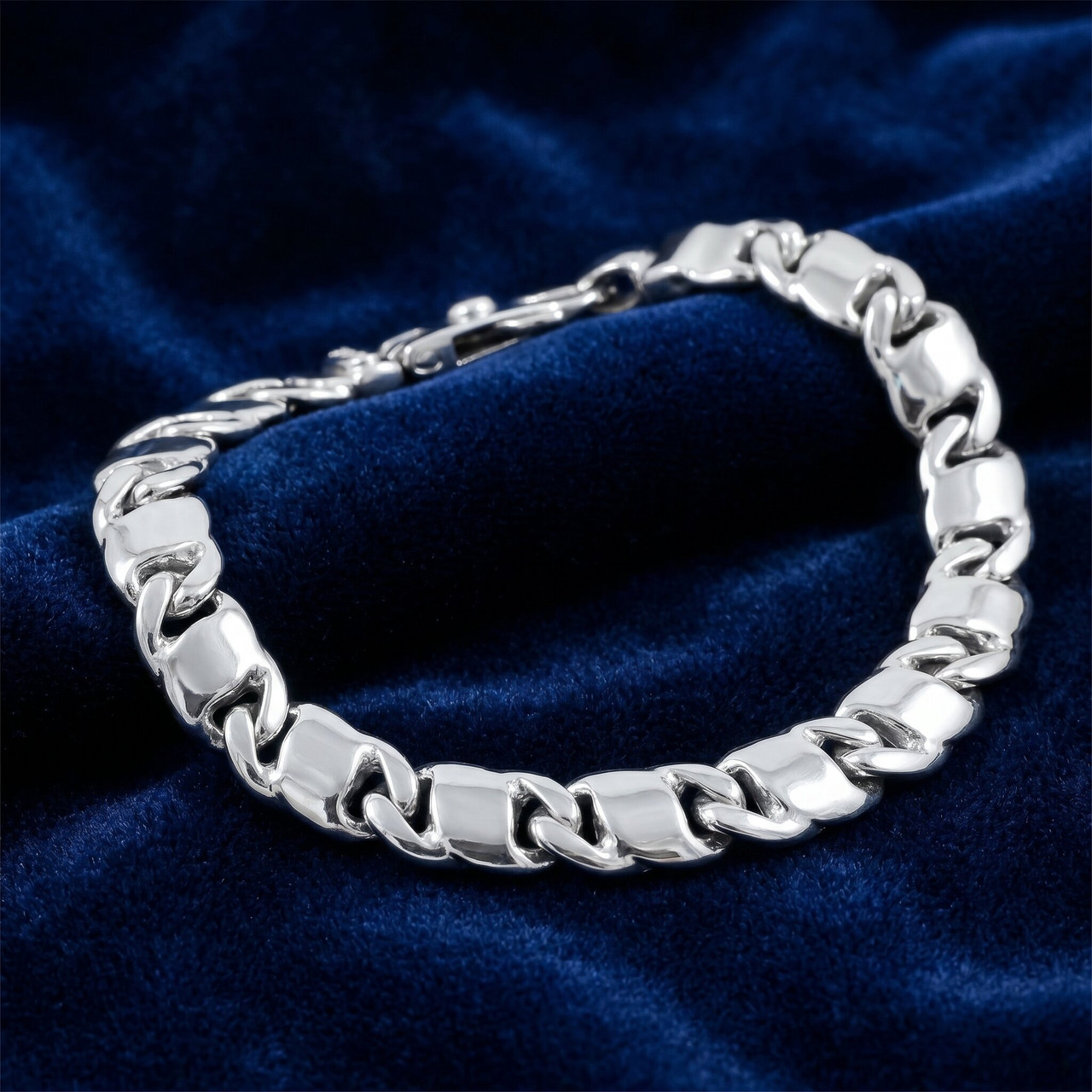 Men's Link 14k Gold (37gram) or Platinum (59gram) 8mm Bracelet 8.25"