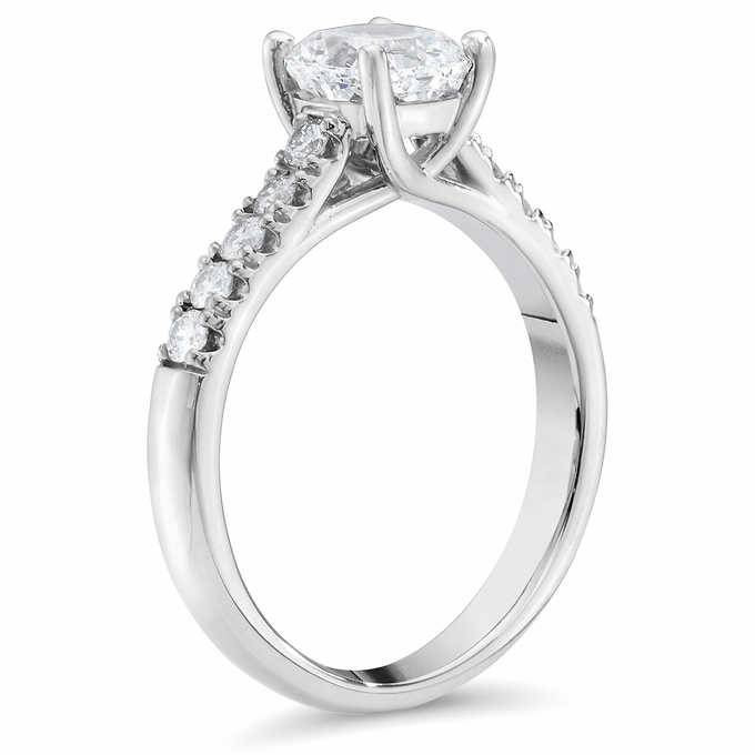 1 1/2 Ct Cushion Diamond Engagement Ring 14k White Gold Lab Grown (G-H, VS2-SI1)