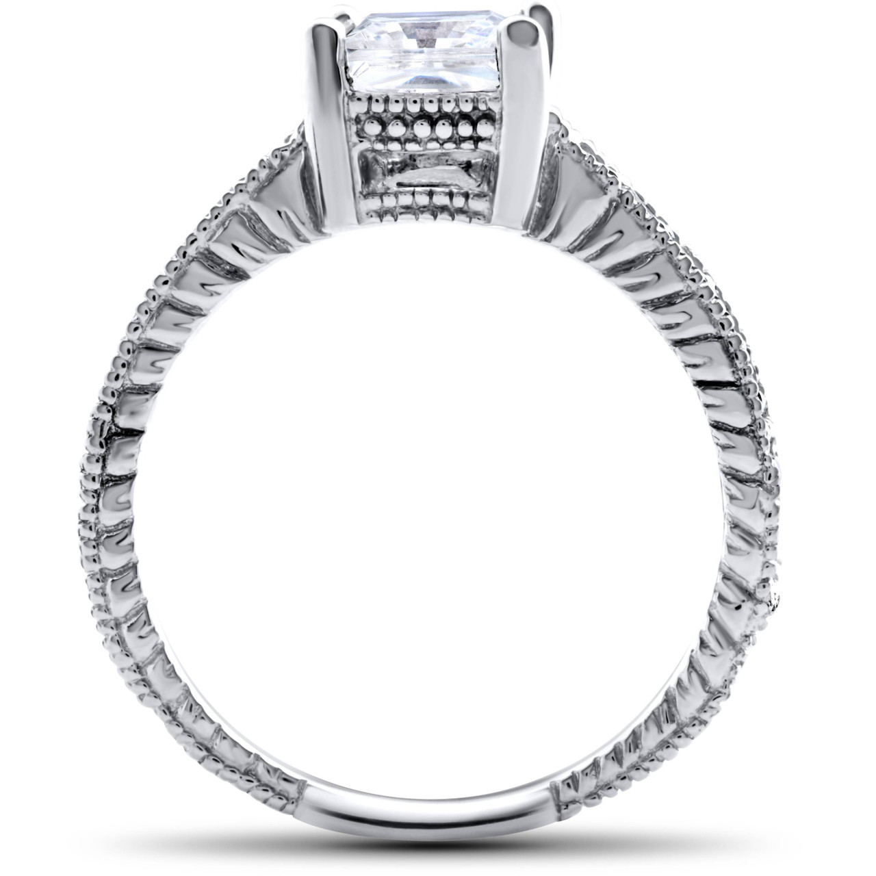 1 1/4Ct Princess Cut Diamond Engagement Ring 14k White Gold Lab Grown (F-G, VS)