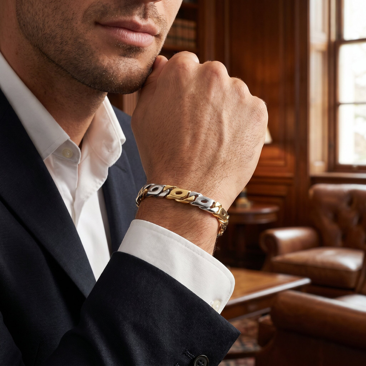 Men's Marine Link 14k Gold (38gram) or Platinum (61gram) 8mm Bracelet 8"