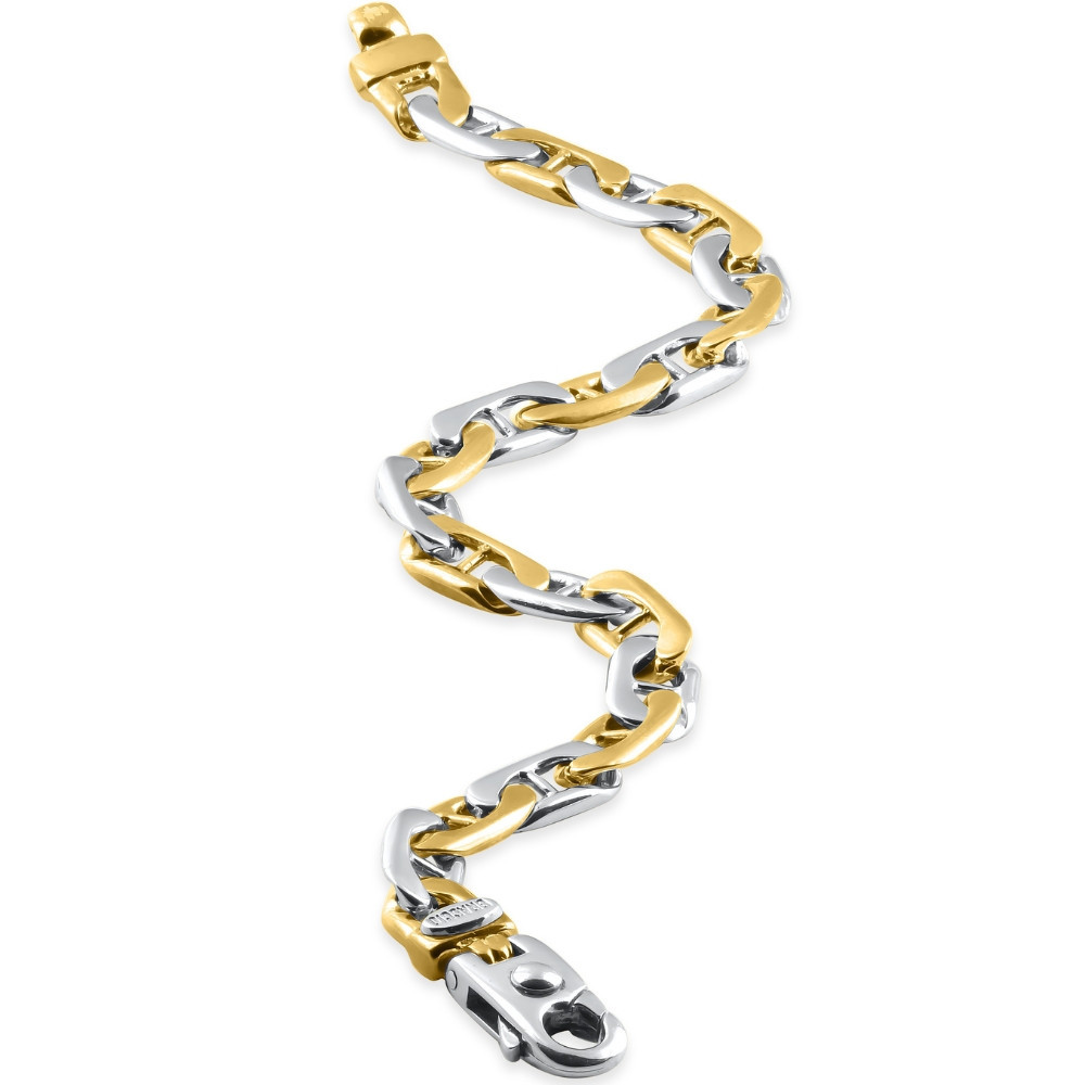 Men's Designer Mariner Link 14k Gold (32gram) or Platinum (52gram) 7.5mm Bracelet 8"