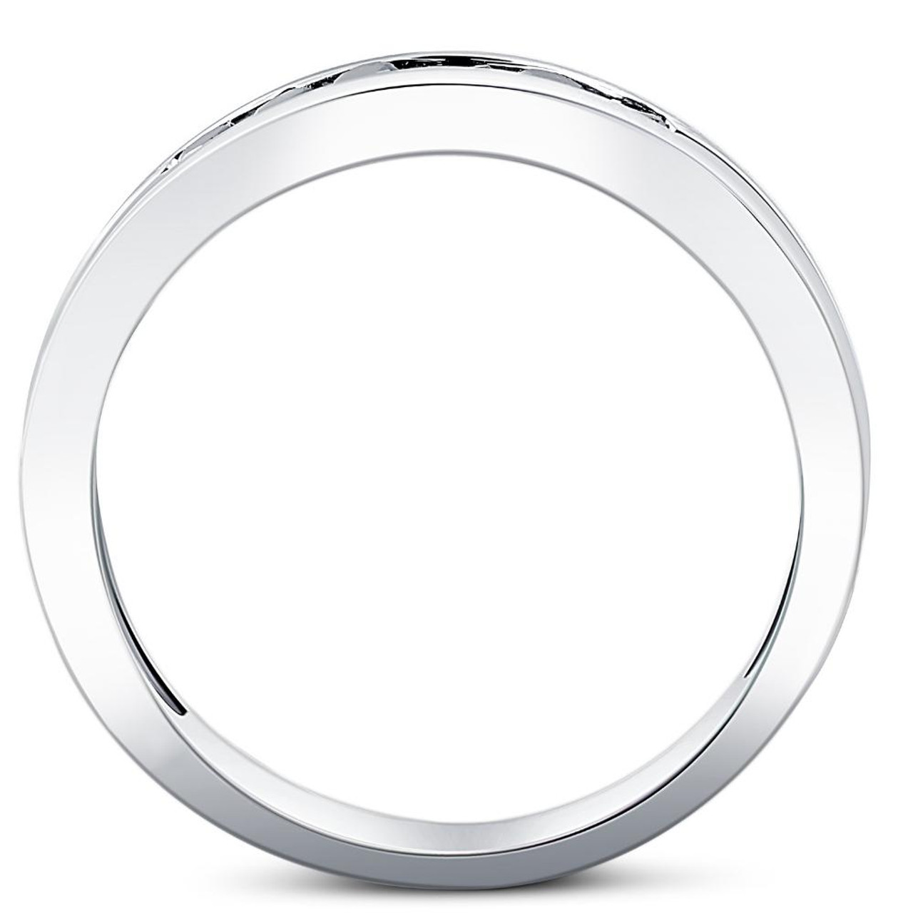 Mens 14K White Gold Black 1/4ct Diamond Wedding Ring (Black, I2-I3) Mens 14K White Gold Black 1/4ct Diamond Wedding Ring (Black, I2-I3)