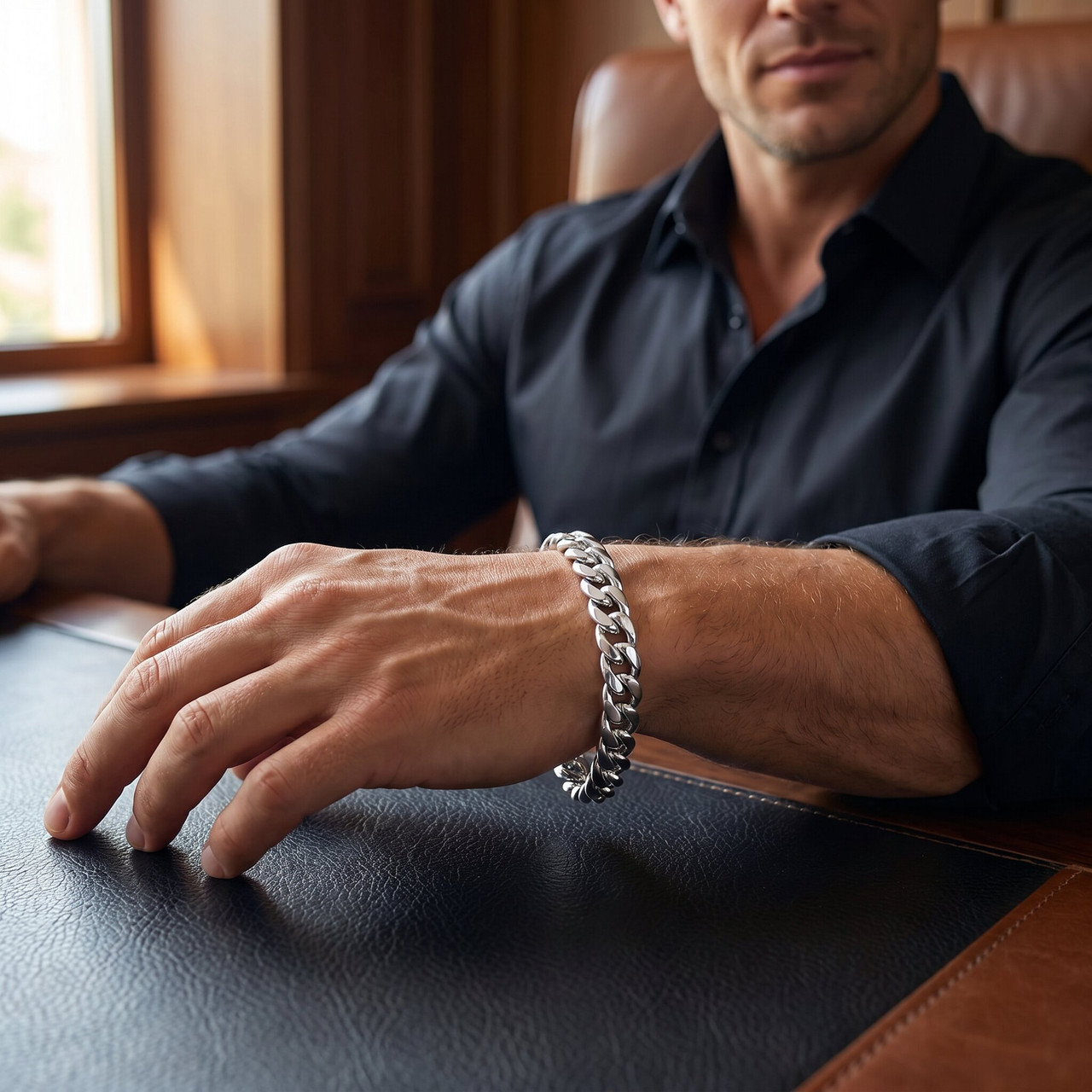 Men's Curb Link 14k Gold (20gram) or Platinum (33gram) 5.5mm Bracelet 8.5"
