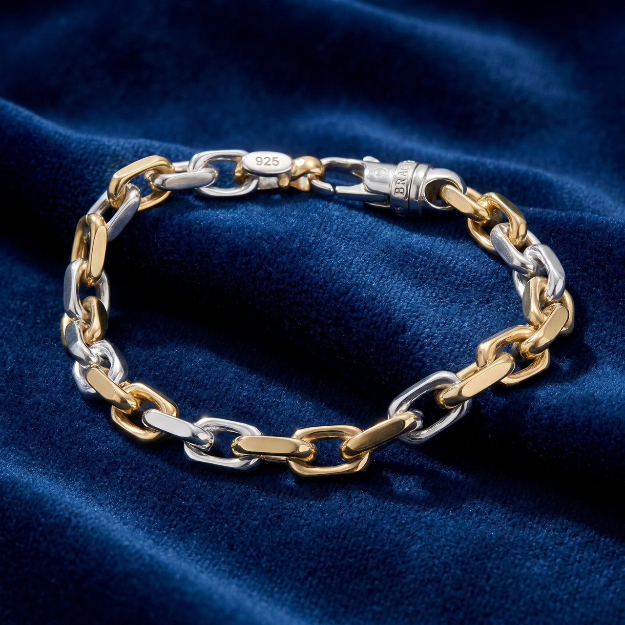 Men's Link 14k Gold (39gram) or Platinum (63gram) 7mm Bracelet 8.5"