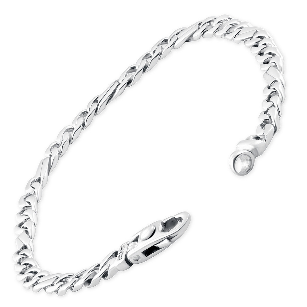 Men's Figaro Link 14k Gold (19gram) or Platinum (30gram) 5.5mm Bracelet 8"