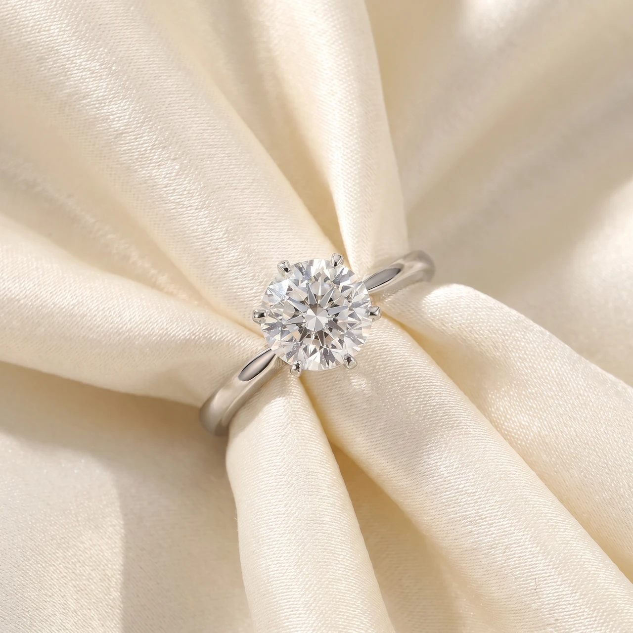 1 1/2ct Solitaire Diamond Engagement Ring 14K White Gold (F-G, SI)