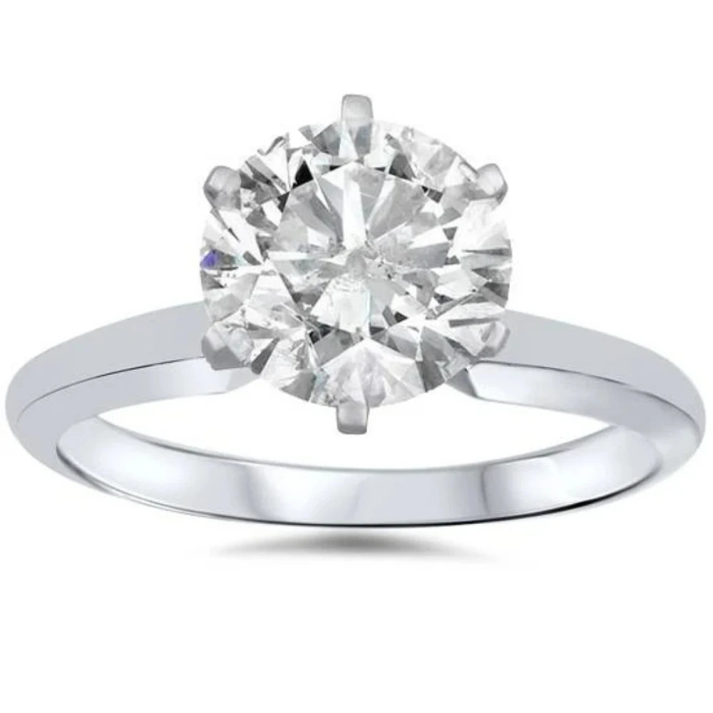 1 1/2ct Solitaire Diamond Engagement Ring 14K White Gold (F-G, SI)