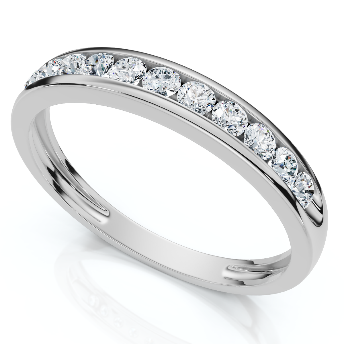 1/4Ct Lab Grown Channel Set Diamond Wedding Ring 14k Gold or Platinum (F-G, VS)
