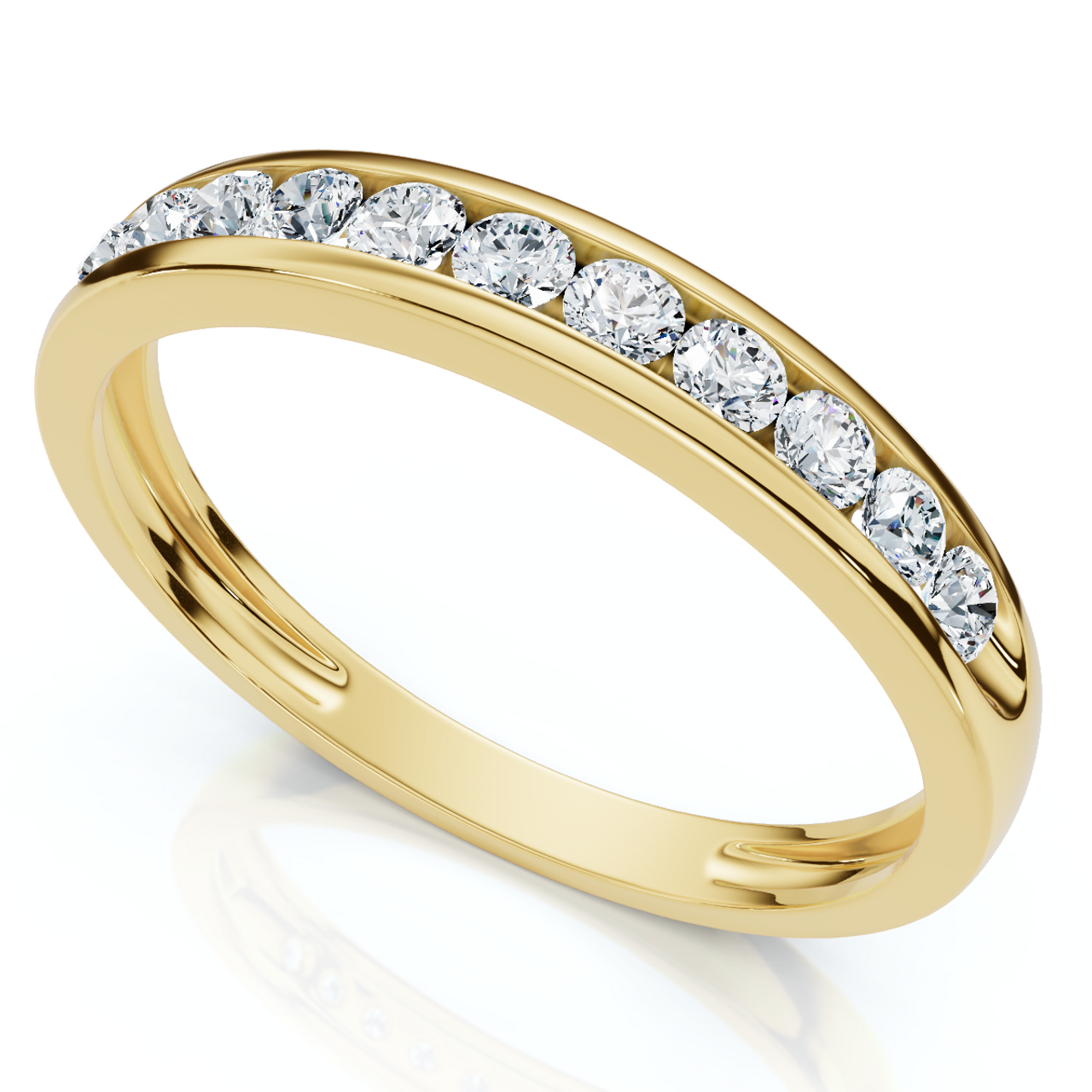 1/4Ct Lab Grown Channel Set Diamond Wedding Ring 14k Gold or Platinum (F-G, VS)