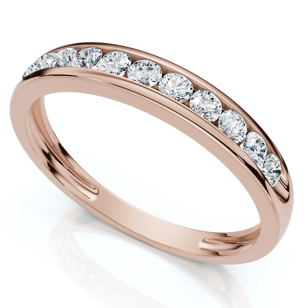 1/4Ct Lab Grown Channel Set Diamond Wedding Ring 14k Gold or Platinum (F-G, VS)