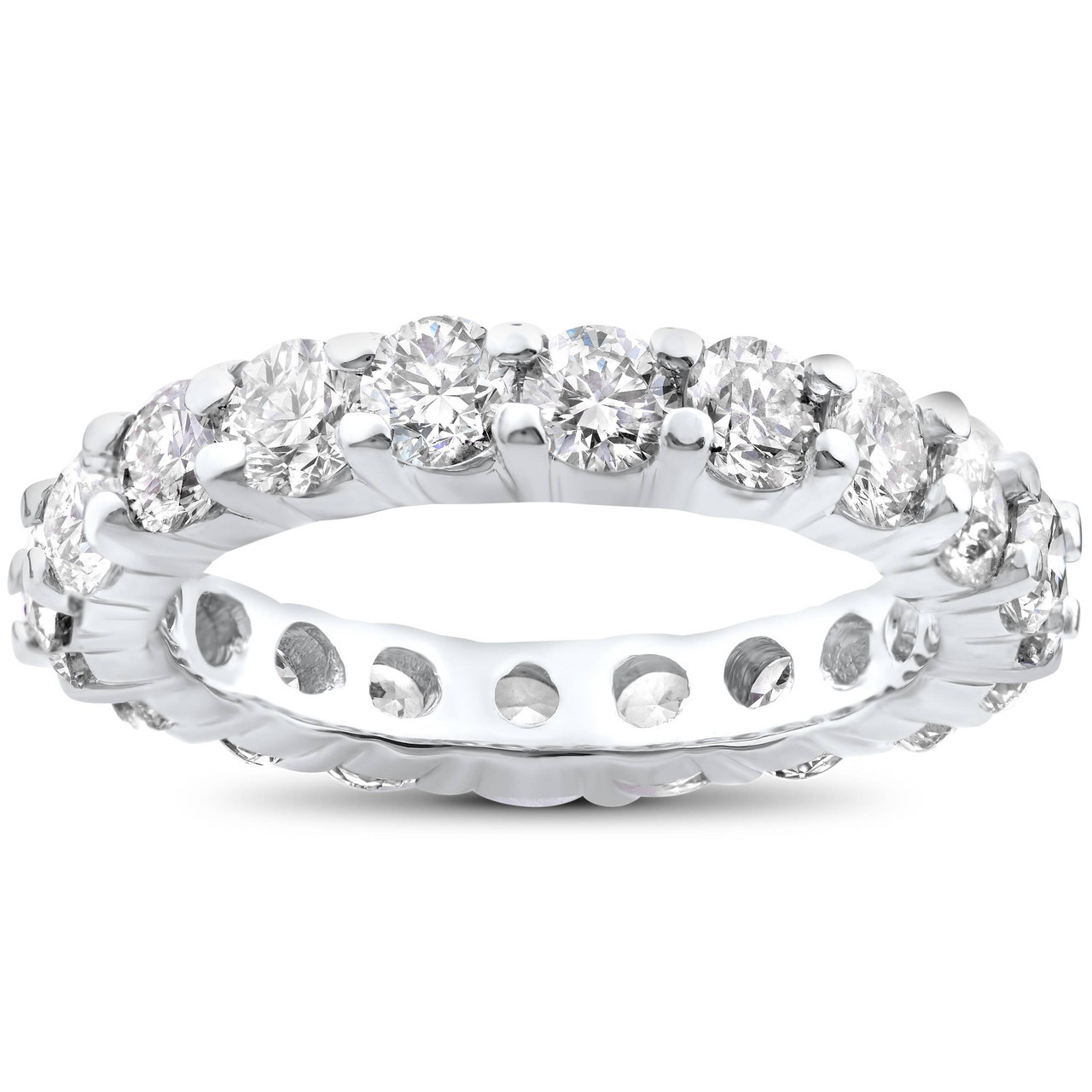 4 ct Diamond Eternity Wedding Ring 14K White Gold (I-J, I2-I3)