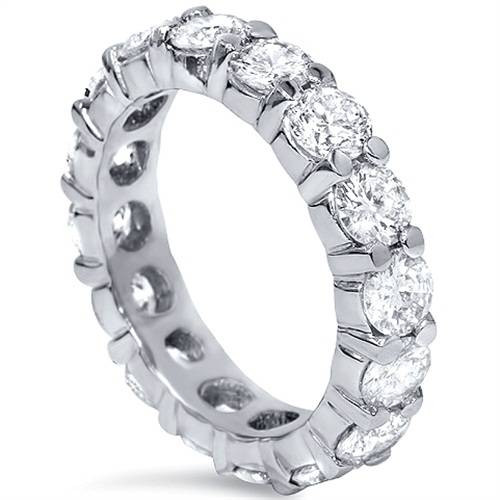 4 ct Diamond Eternity Wedding Ring 14K White Gold (I-J, I2-I3)