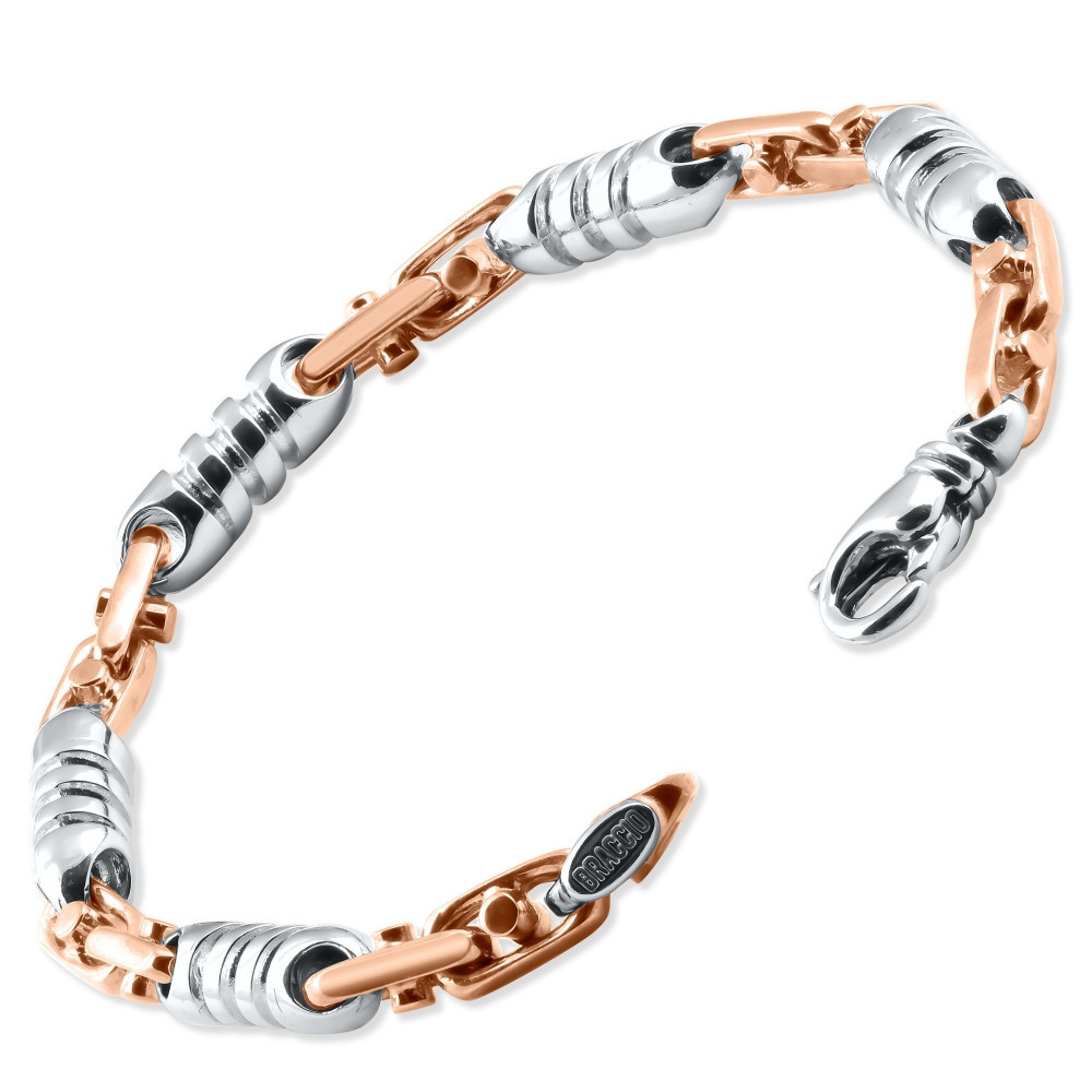 Men's Figaro Link 14k Gold (36gram) or Platinum (59gram) 6.5mm Bracelet 8"