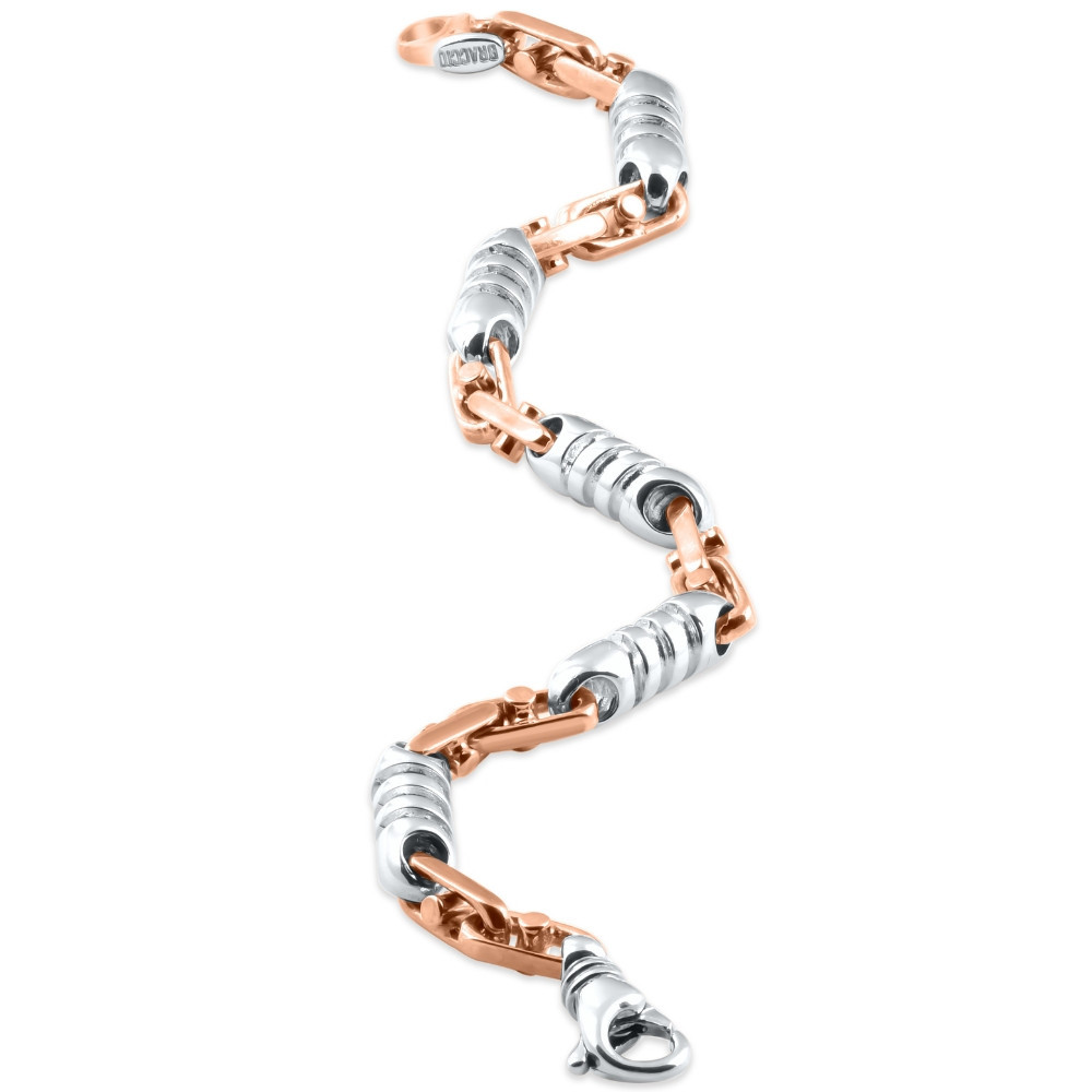 Men's Figaro Link 14k Gold (36gram) or Platinum (59gram) 6.5mm Bracelet 8"