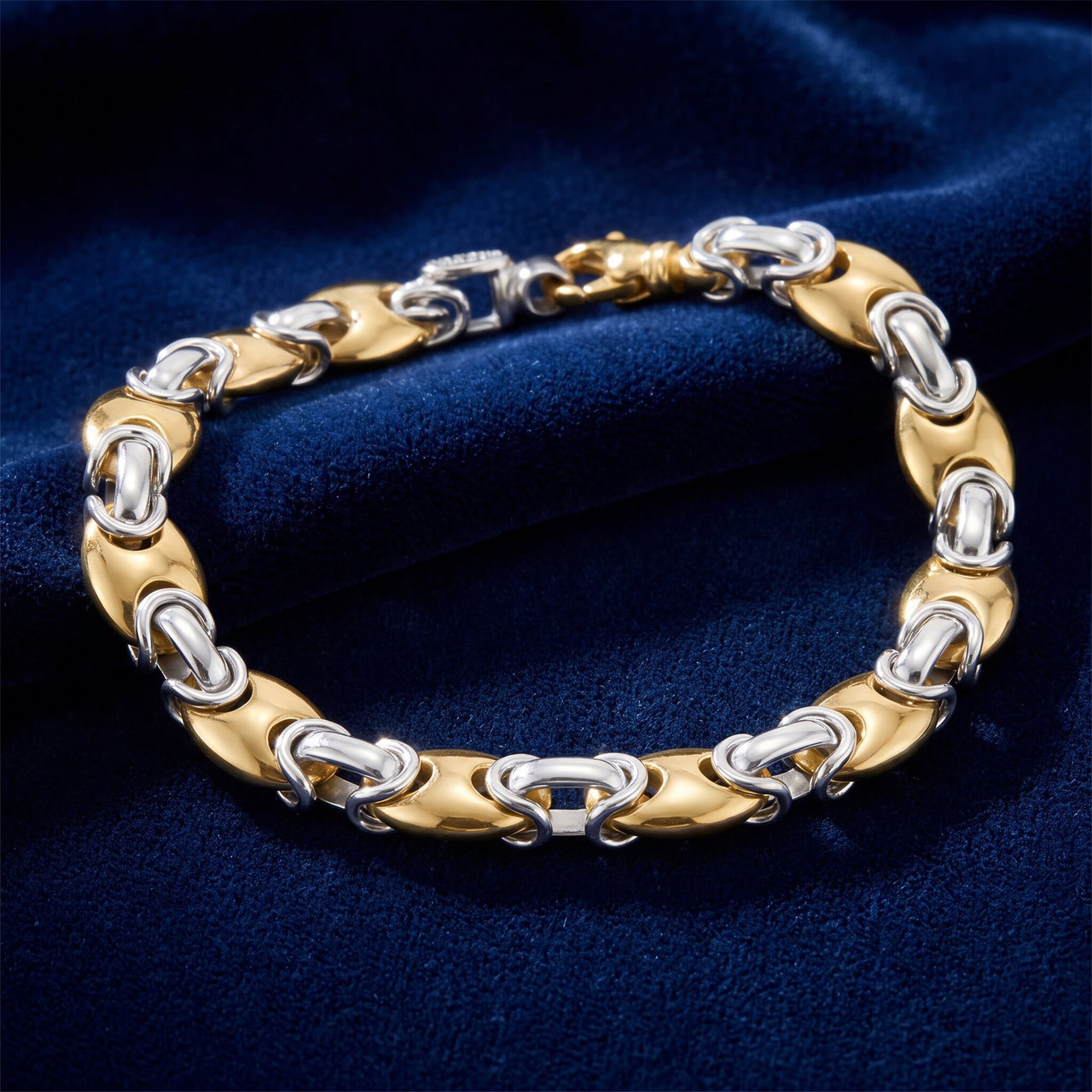 Men's Link 14k Gold (56gram) or Platinum (90gram) 9mm Bracelet 8.5"