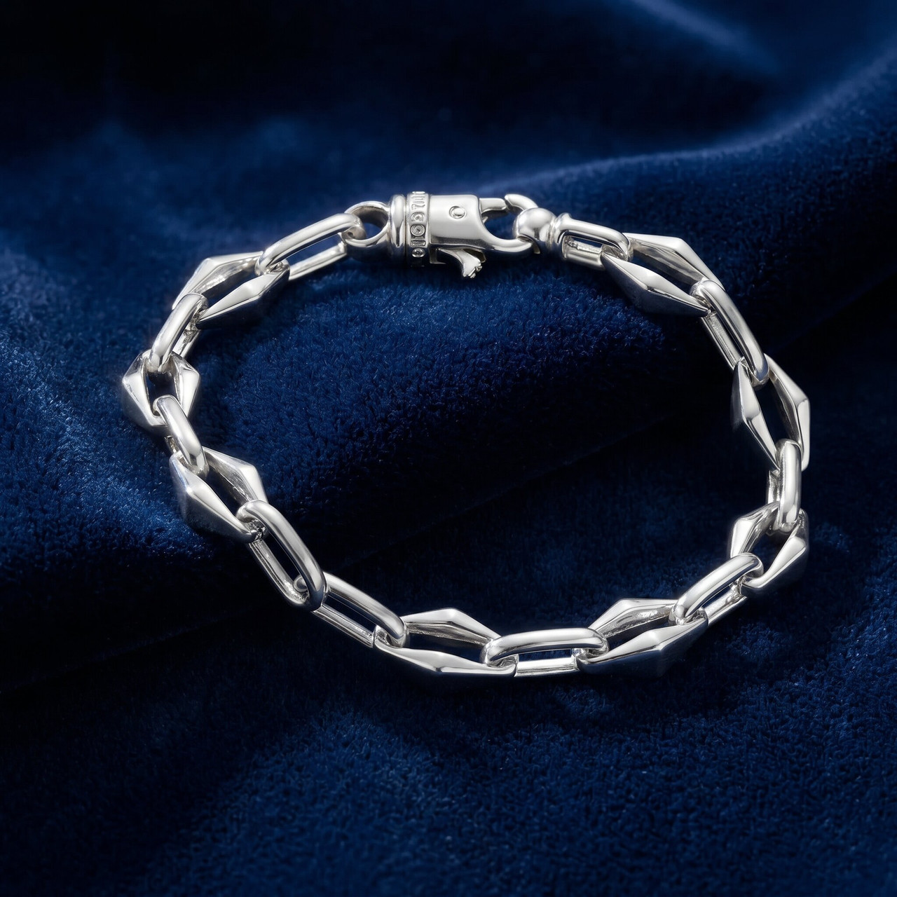 Men's Designer Round Link 14k Gold (40gram) or Platinum (65gram) 6-8.5mm Bracelet 8.25"