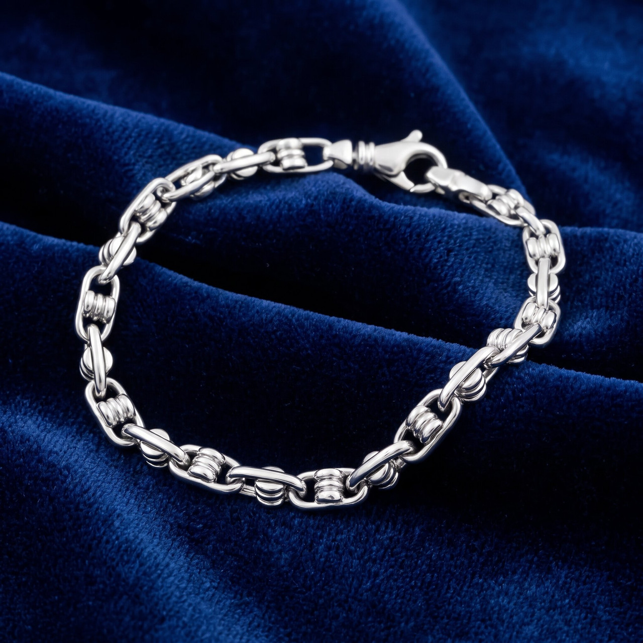 Men's Link 14k Gold (27gram) or Platinum (44gram) 5mm Bracelet 8.75"