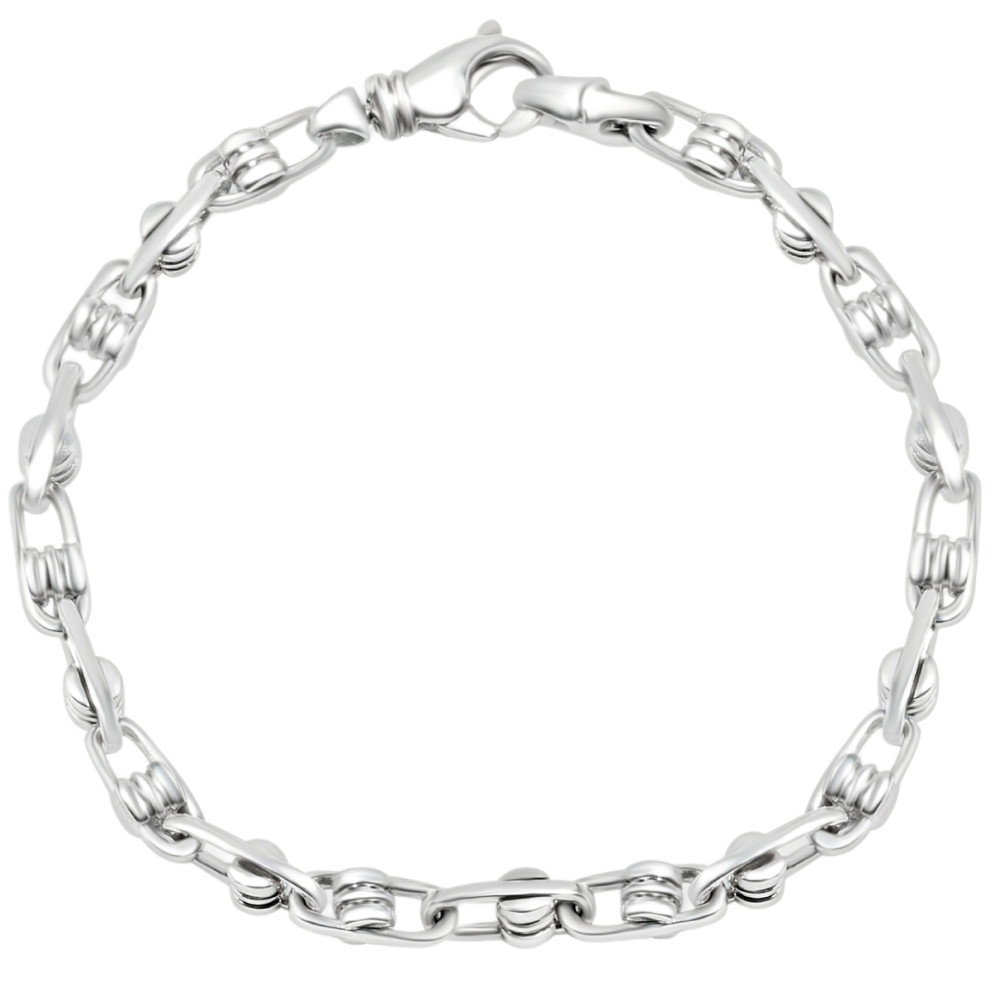 Men's Link 14k Gold (27gram) or Platinum (44gram) 5mm Bracelet 8.75"
