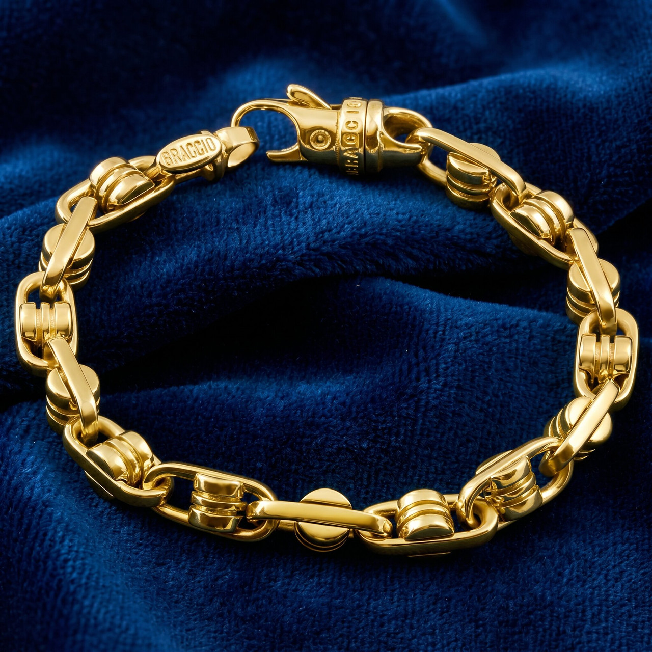 Men's Link 14k Gold (62gram) or Platinum (101gram) 7.5mm Bracelet 9"