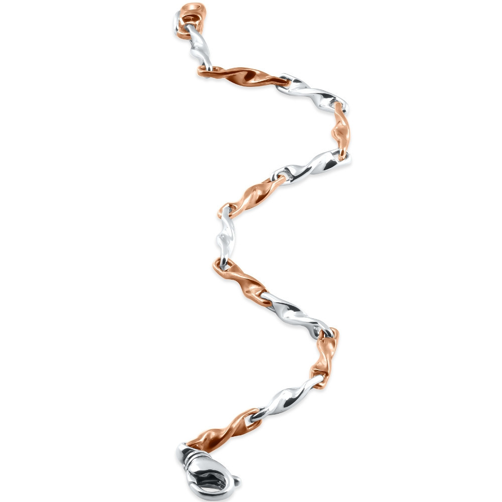 Men's Twisted Link 14k Gold (15gram) or Platinum (25gram) 4.5mm Bracelet 8"