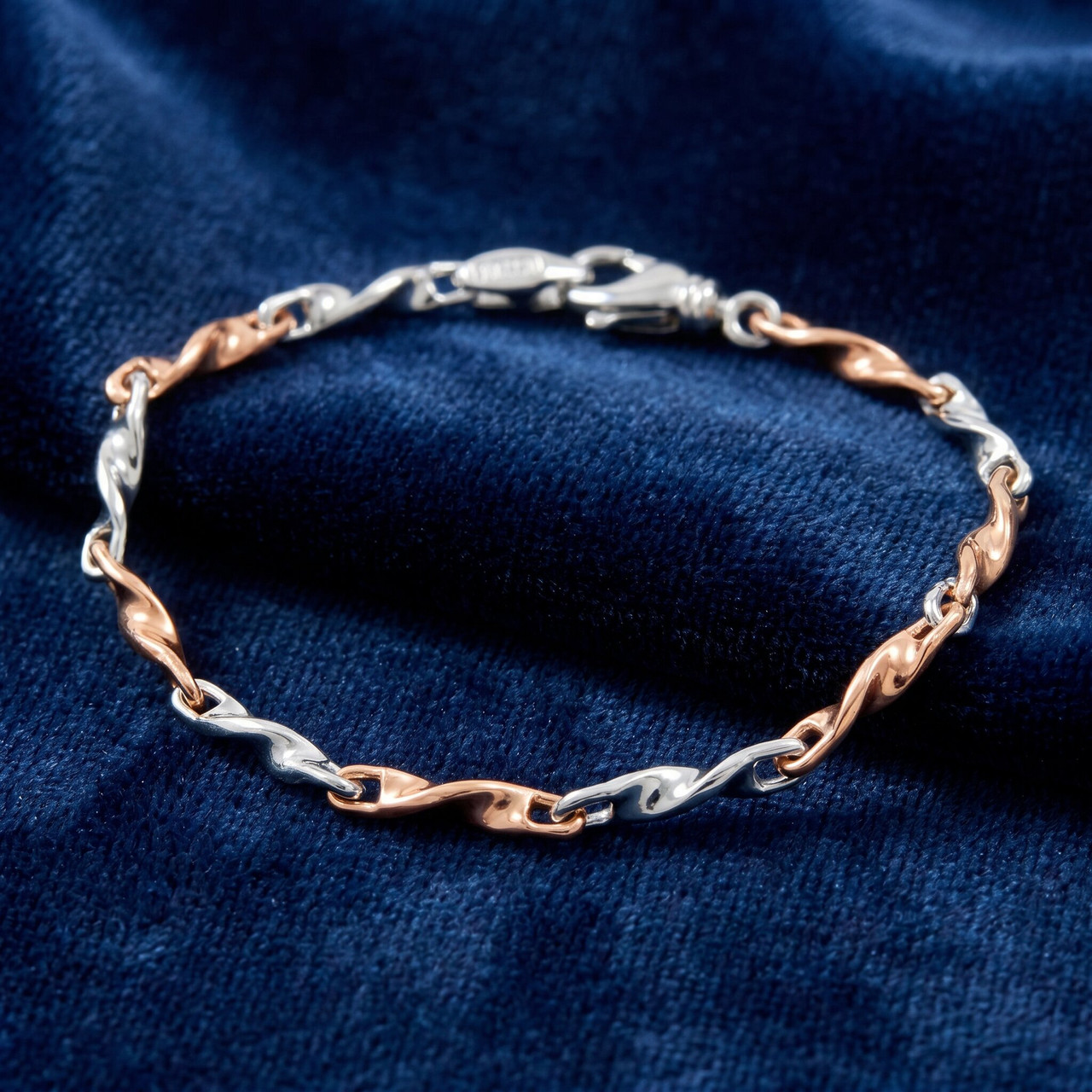 Men's Twisted Link 14k Gold (15gram) or Platinum (25gram) 4.5mm Bracelet 8"