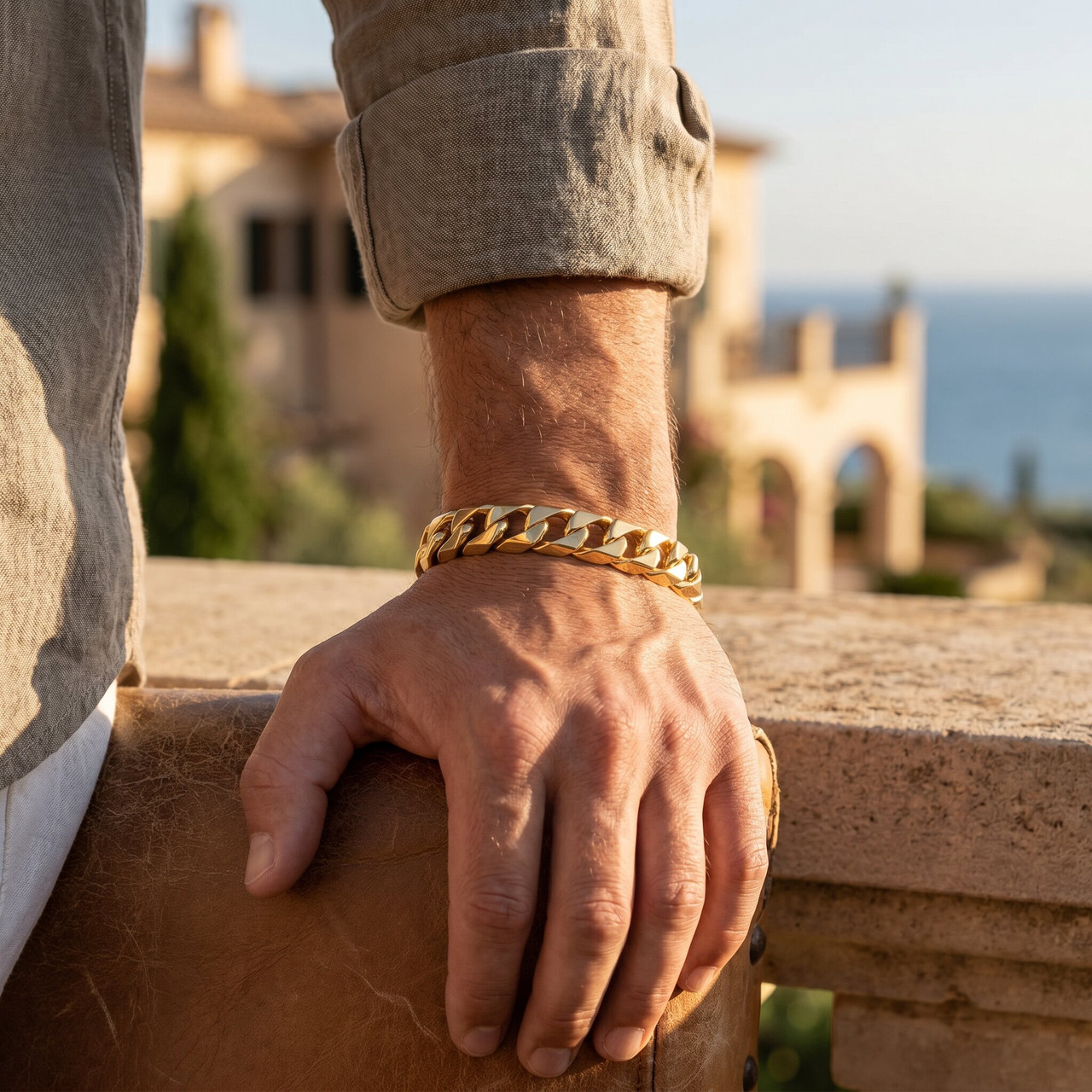 Men's Curb Link 14k Gold (78gram) or Platinum (126gram) 14mm Bracelet 9"