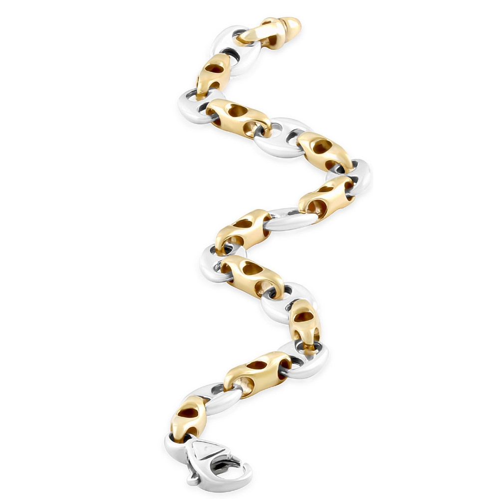 Men's Designer Mariner Link 14k Gold (32gram) or Platinum (51gram) 5-9mm Bracelet 8.75"
