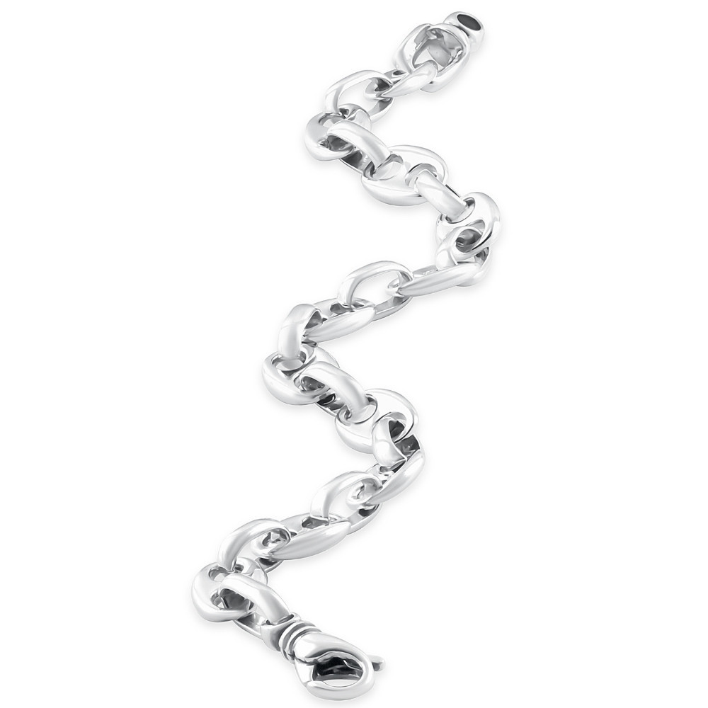 Men's Mariner and Round Link 14k Gold (32gram) or Platinum (51gram) 10.5mm Bracelet 8"