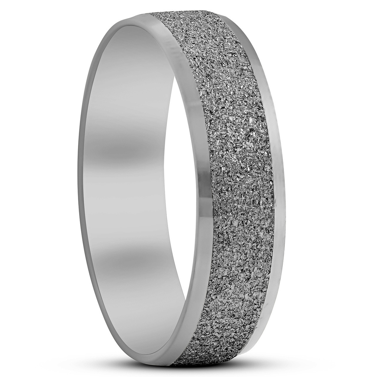 Mens 10K Black Gold Textured Wedding Band