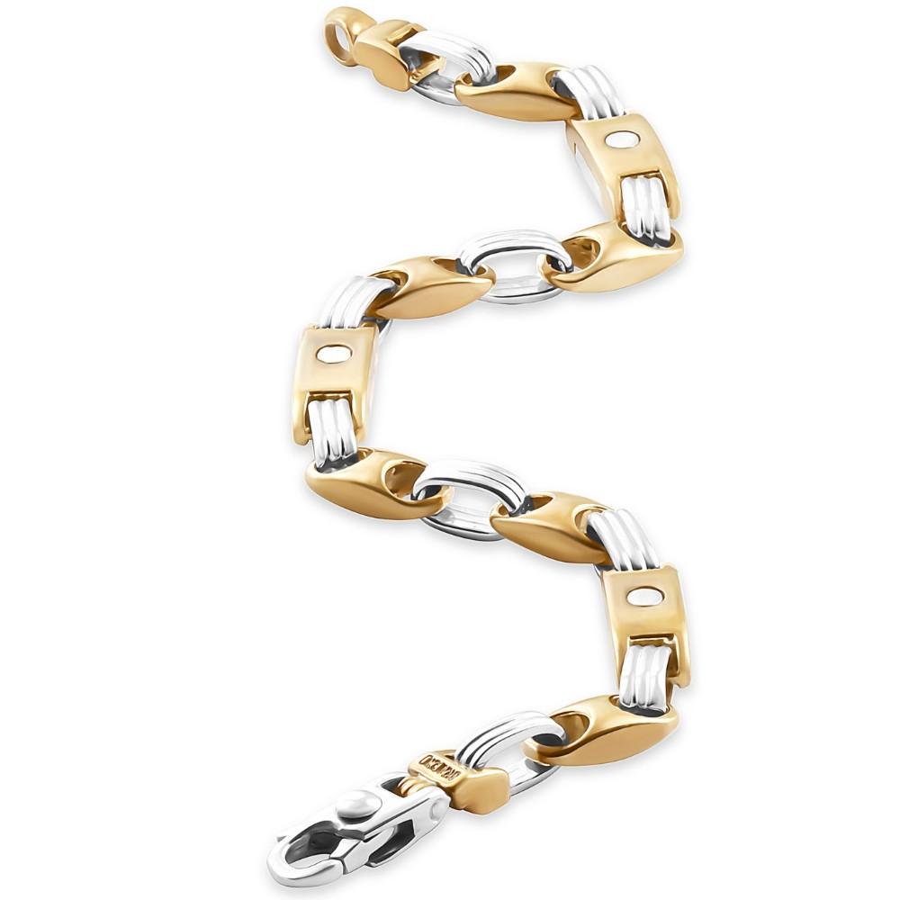 Men's Link 14k Gold (40gram) or Platinum (65gram) 7mm Bracelet 8"