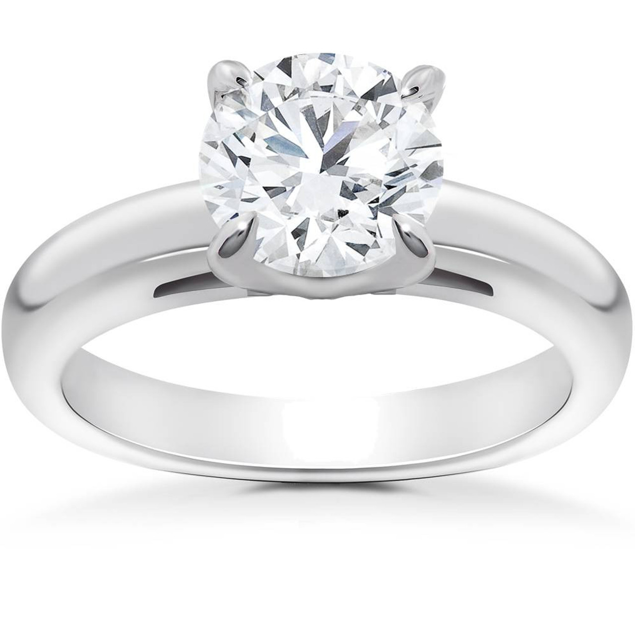 1 ct Round Cut Solitaire Diamond Cathedral Heavy 5g Engagement Ring White Gold (F-G, VS) 1 ct Round Cut Solitaire Diamond Cathedral Heavy 5g Engagement Ring White Gold (F-G, VS)