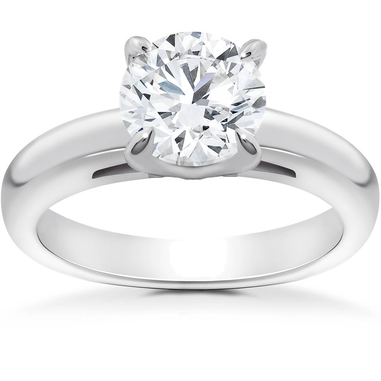 1 ct Round Cut Solitaire Diamond Cathedral Heavy 5g Engagement Ring White Gold (F-G, VS) 1 ct Round Cut Solitaire Diamond Cathedral Heavy 5g Engagement Ring White Gold (F-G, VS)