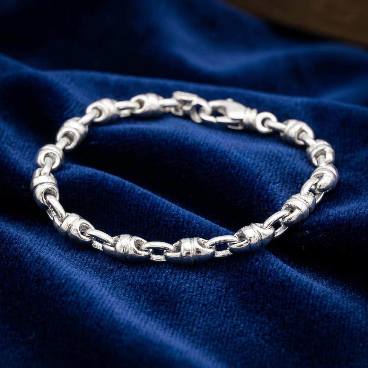 Men's Link 14k Gold (16gram) or Platinum (26gram) 5mm Bracelet 8.5"