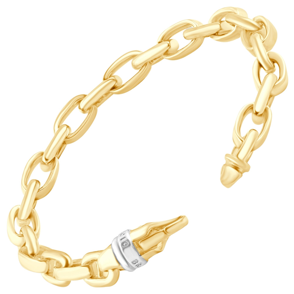 Men's Anchor & Round Link 14k Gold (43gram) or Platinum (69gram) 7.5-8mm Bracelet 8.75"
