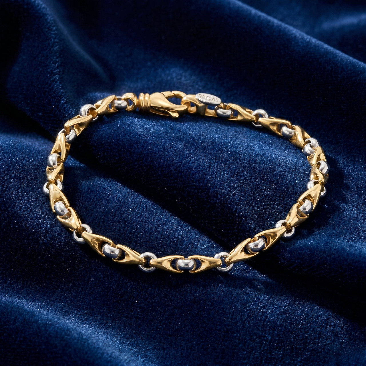 Men's Seed & Rolo Link 14k Gold (22gram) or Platinum (35gram) 5mm Bracelet 8.5"
