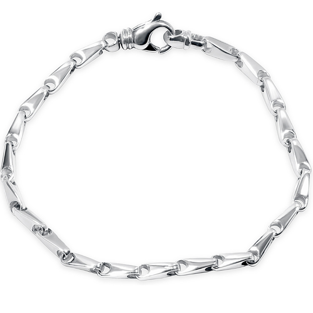Men's Link 14k Gold (22gram) or Platinum (35gram) 4mm Bracelet 8"