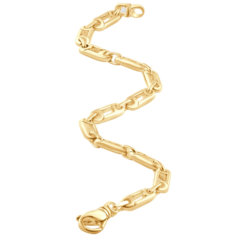 Men's Link 14k Gold (23gram) or Platinum (38gram) 4-5.5mm Bracelet 8.5"