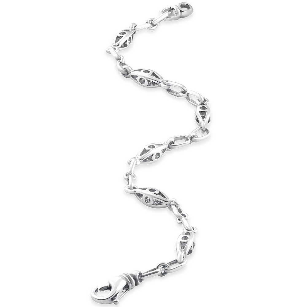 Men's Link 14k Gold (15gram) or Platinum (25gram) 4-5mm Bracelet 8"