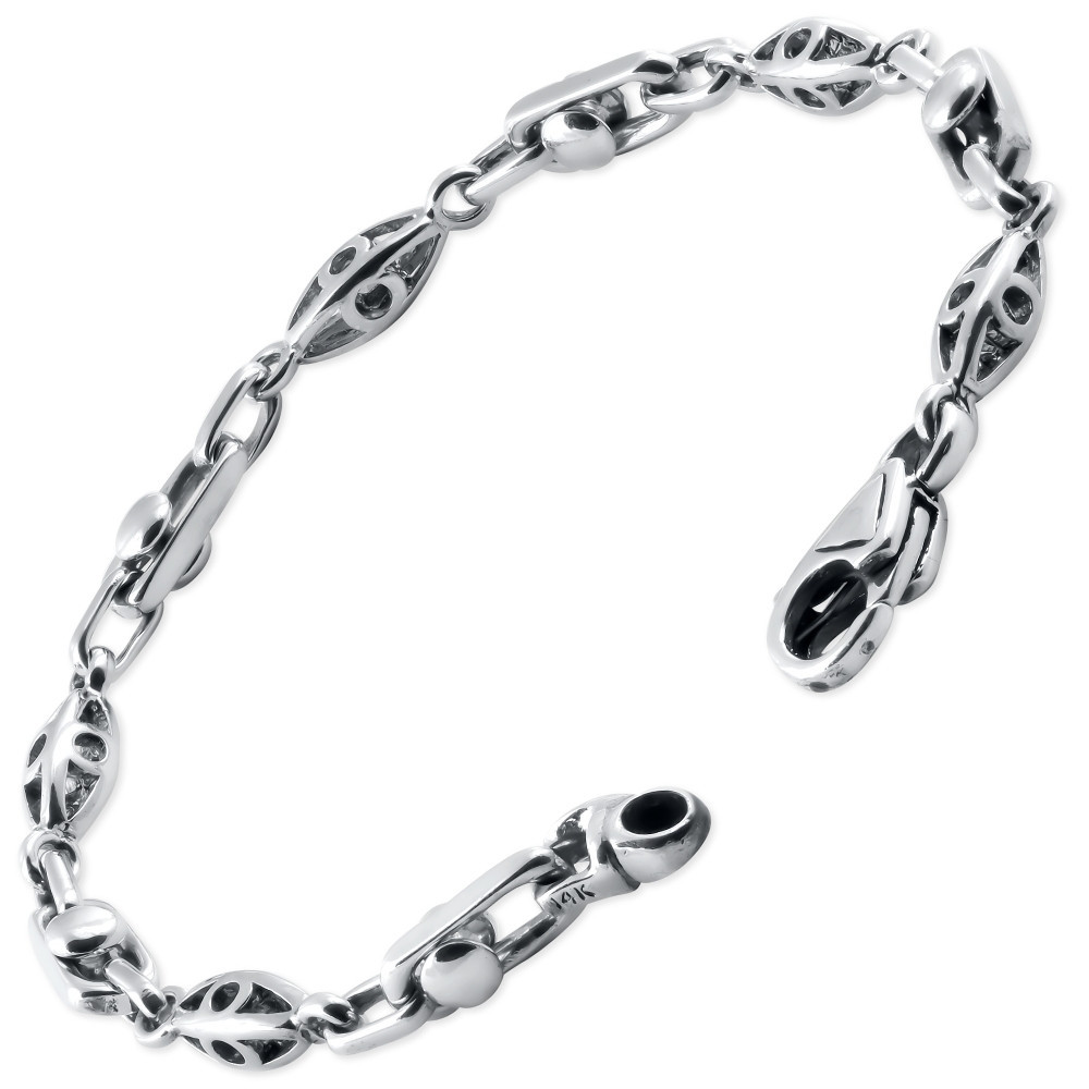 Men's Link 14k Gold (22gram) or Platinum (36gram) 5.5mm Bracelet 9"