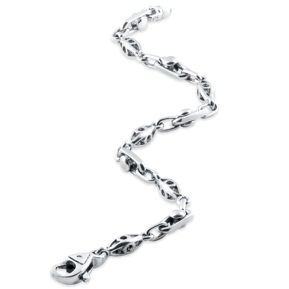 Men's Link 14k Gold (22gram) or Platinum (36gram) 5.5mm Bracelet 9"