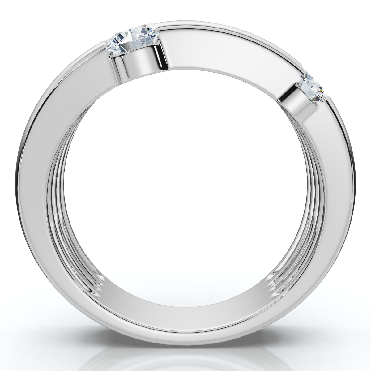 14K White Gold 1ct Real Diamond Right Hand Ring (G-H, I1)