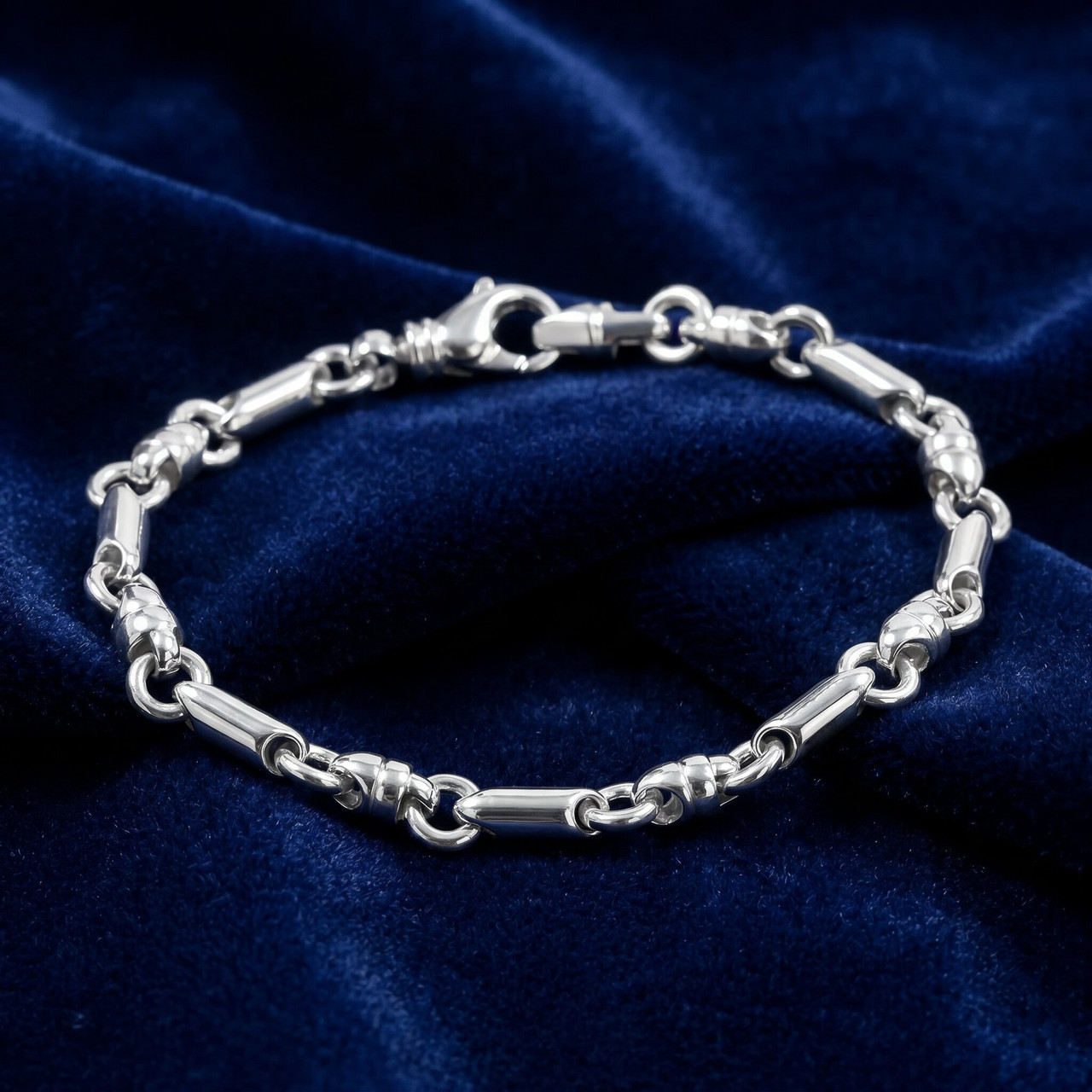 Men's Link 14k Gold (24gram) or Platinum (38gram) 5mm Bracelet 9.5"