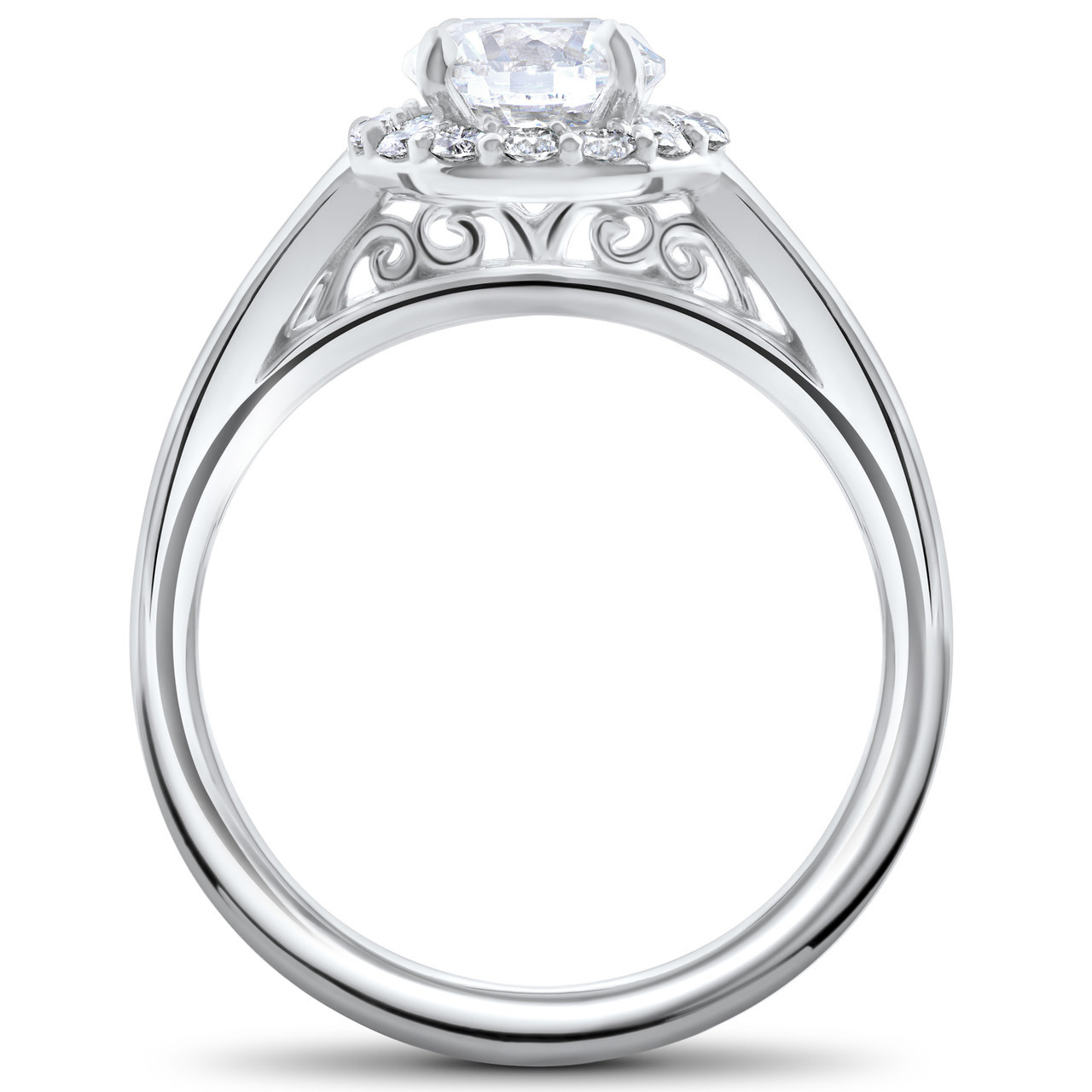 2 ct Eco Freindly Lab Created Diamond Madelyn Halo Engagement Ring & Eternity Ring (F-G, VS)
