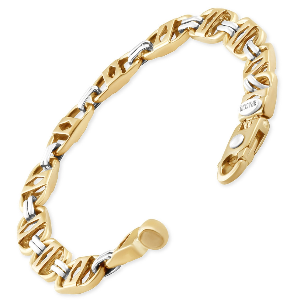 Men's Link 14k Gold (35gram) or Platinum (56gram) 9mm Bracelet 8.5"