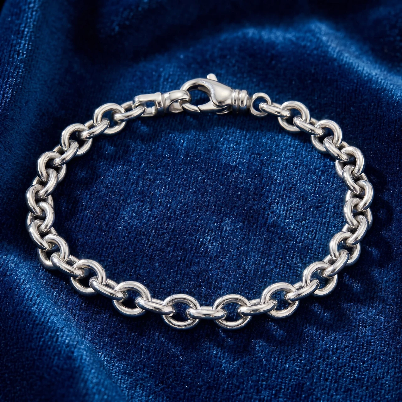 Men's Rolo Link 14k Gold (30gram) or Platinum (48gram) 7mm Bracelet 8.25"