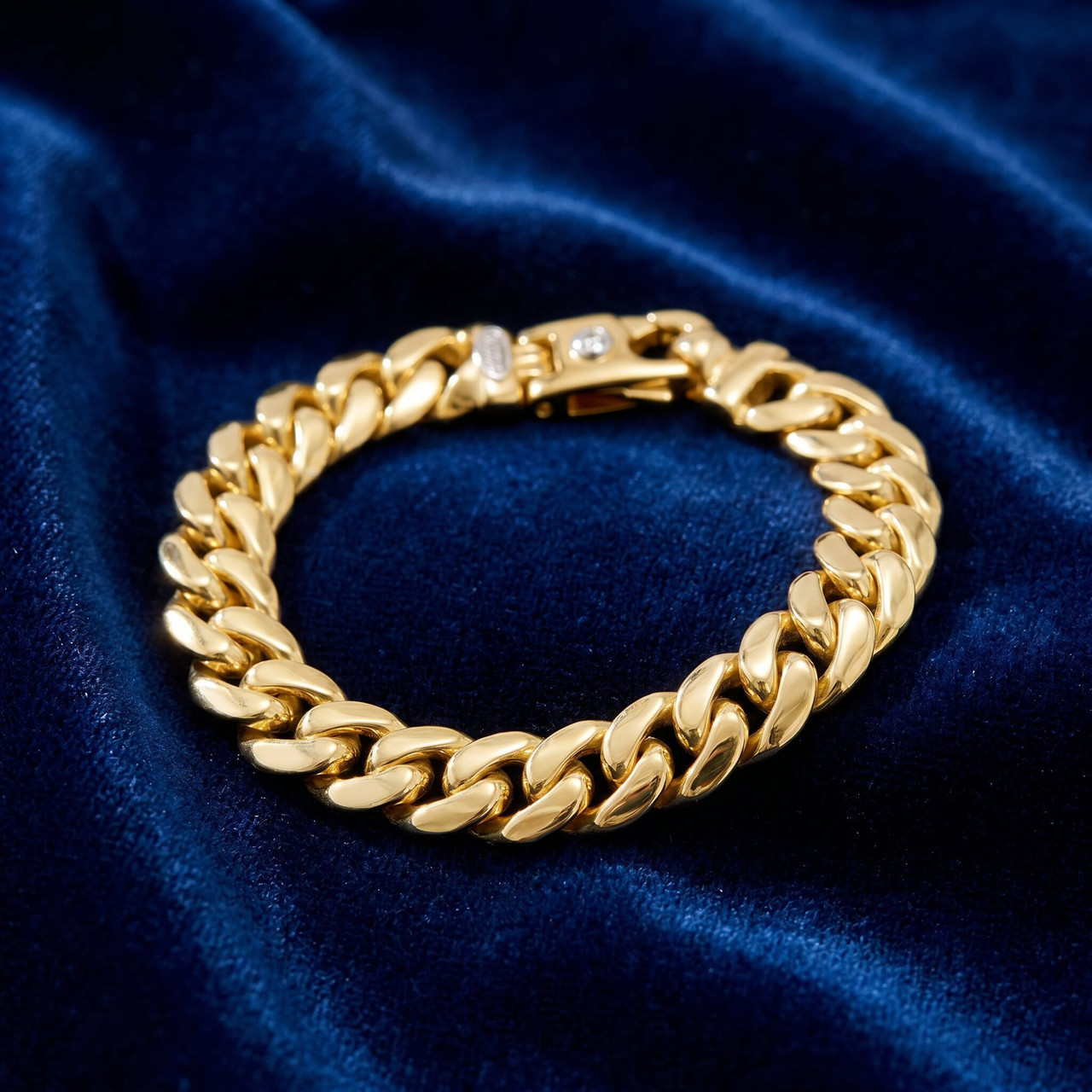 Men's Rounded Cuban Link 14k Gold (62gram) or Platinum (101gram) 10.5mm Bracelet 8.5"