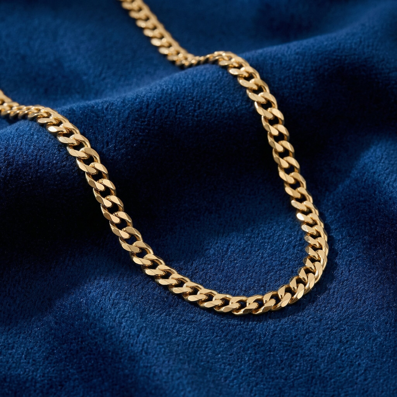 へへへGold chain necklace - Cuban link 14k Yellow Gold 24