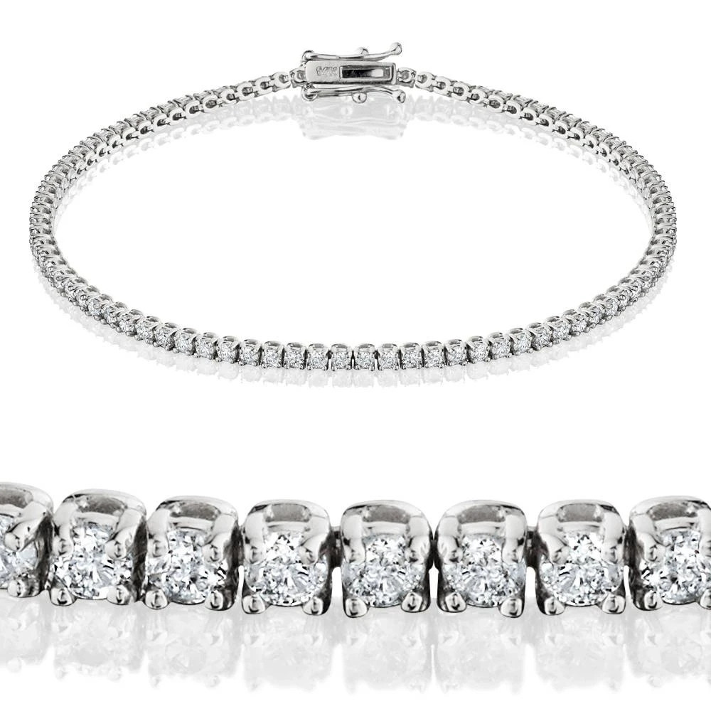 2 cttw Lab Grown Diamond Tennis Bracelet 14 KT White Gold 7" (F-G, VS)